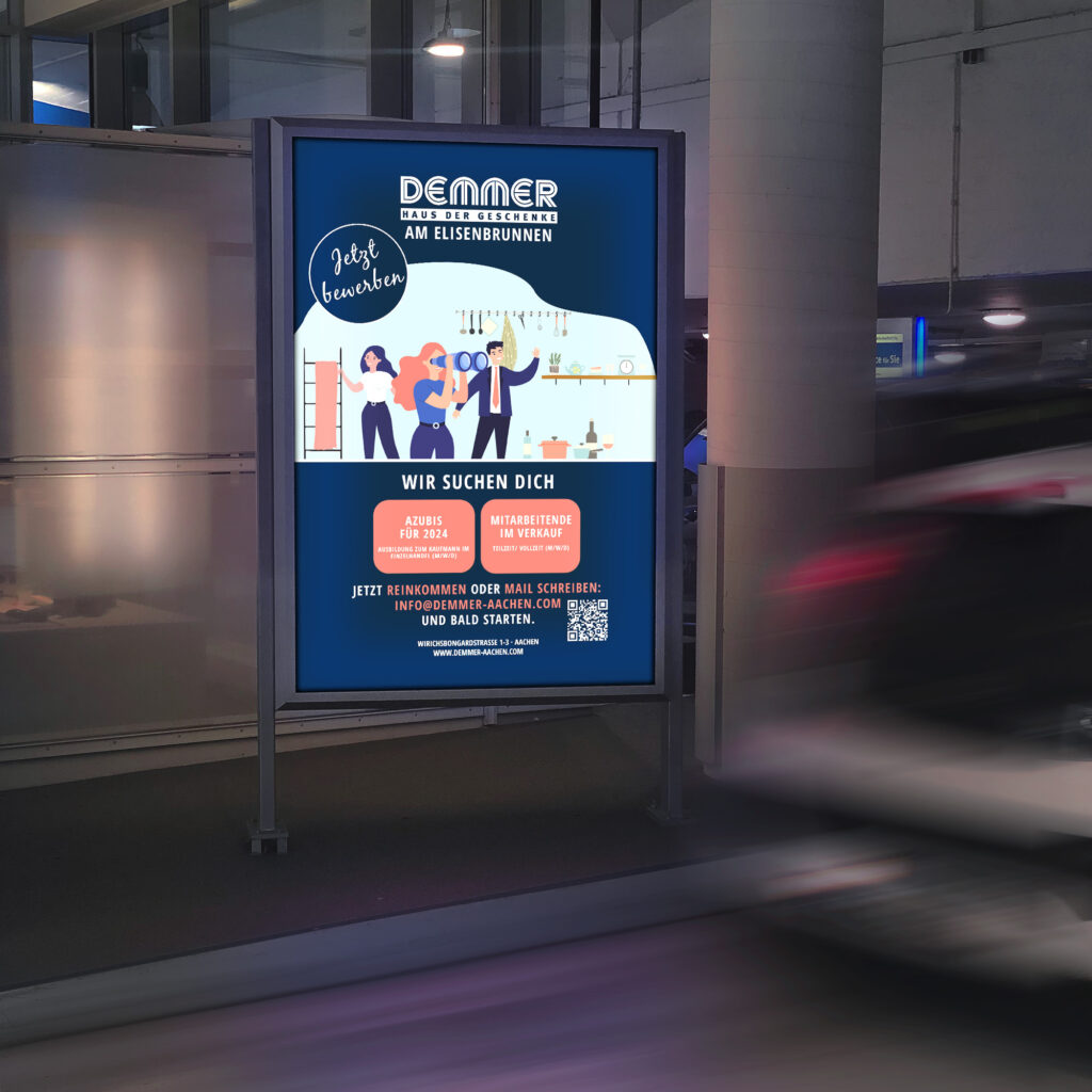 demmer haus der geschenke apag parkhaus plakat wirichsbongardstrasse nn design studio aachen