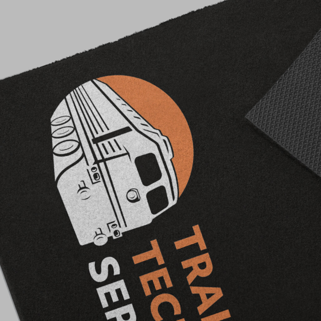 fußmatte mit logo train technical service nn design studio